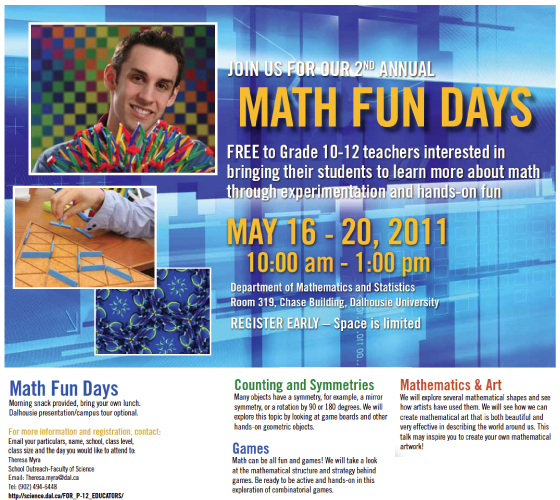 Math Fun Days, May 16-20, 2011